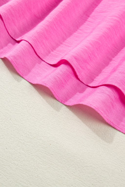 Bonbon Solid Color Ruffle Trim High Waist Sleeveless Maxi Dress