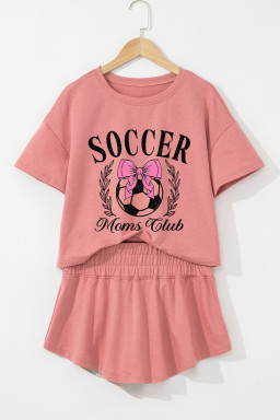 Blossom SOCCER Moms Club Cropped Tee Ruffled Skort 2pcs Outfit
