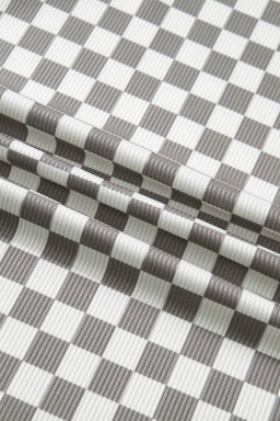 Gray Checkered Print Textured Halter Tank Top
