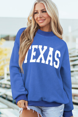 Dark Blue TX/ TEXAS Double Side Printed Reversible Sweatshirt