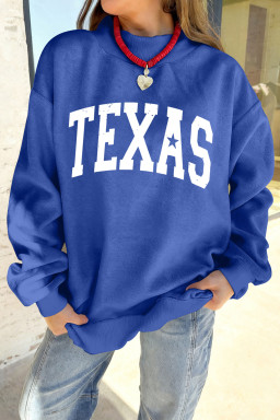 Dark Blue TX/ TEXAS Double Side Printed Reversible Sweatshirt