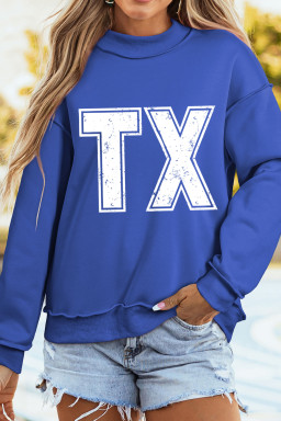 Dark Blue TX/ TEXAS Double Side Printed Reversible Sweatshirt