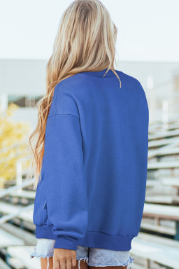Dark Blue TX/ TEXAS Double Side Printed Reversible Sweatshirt