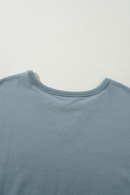 Ashleigh Blue Solid Color Cap Sleeve Drop Waist T Shirt Dress