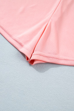 Pink Polka Dot Short Sleeve Top Casual Skort 2pcs Outfit
