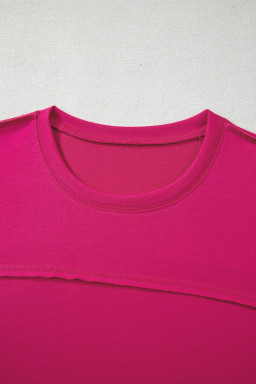Rose Red Drop Shoulder Boxy Tee and Barrel Pants Set