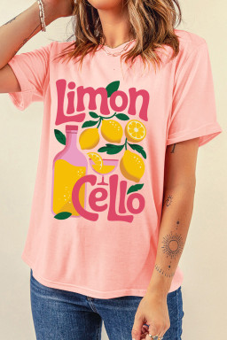 Pink Limon Cello Summer Fashion Graphic Tee