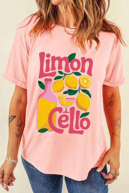 Pink Limon Cello Summer Fashion Graphic Tee