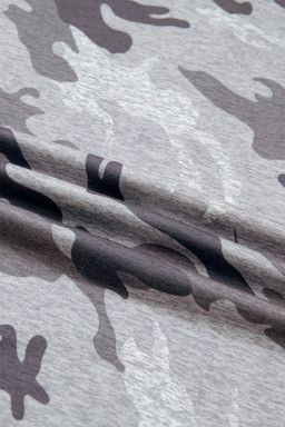 Gray Plus Size Camo Print Casual T Shirt