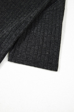 Black Soft Ribbed Loose Tee Slim Shorts 2pcs Sporty Set