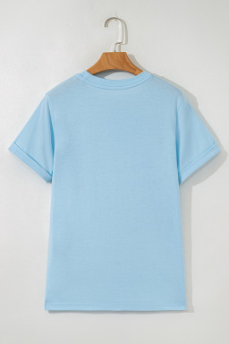 Light Blue Salty Beach Resort Vacation Surf Graphic Tee