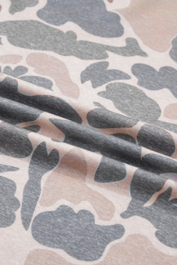 Multicolour Retro Camouflage Print Plus Size T Shirt