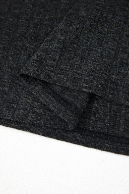 Black Soft Ribbed Loose Tee Slim Shorts 2pcs Sporty Set