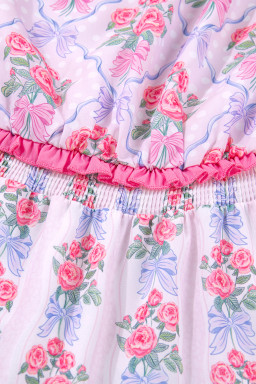 Purple Tiered Ruffles Sleeveless Summer Floral Dress