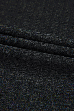 Black Soft Ribbed Loose Tee Slim Shorts 2pcs Sporty Set