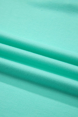 Mint Green V Neck Short Sleeve Top Drawstring Shorts 2pcs Set