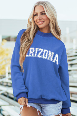 Dark Blue AZ/ ARIZONA Reversible Printed Mock Neck Sweatshirt