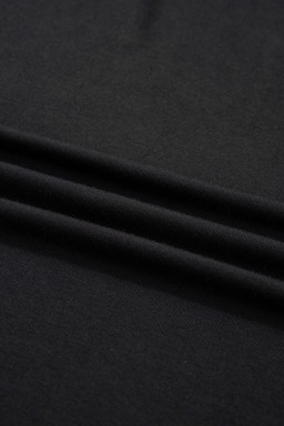 Black Solid Color Oversize Tee Tie Wrap Mini Skort 2pcs Set