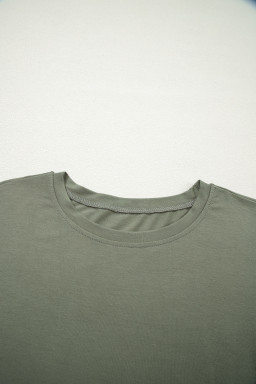 Laurel Green Solid Color Oversize Tee Tie Wrap Mini Skort 2pcs Set