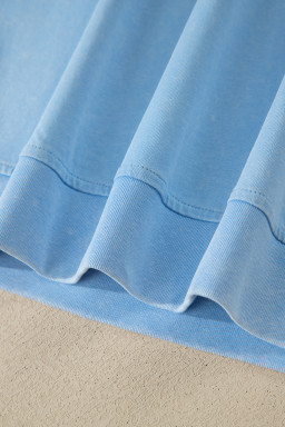 Beau Blue Mineral Wash V Neck Tee Matching Skort Set