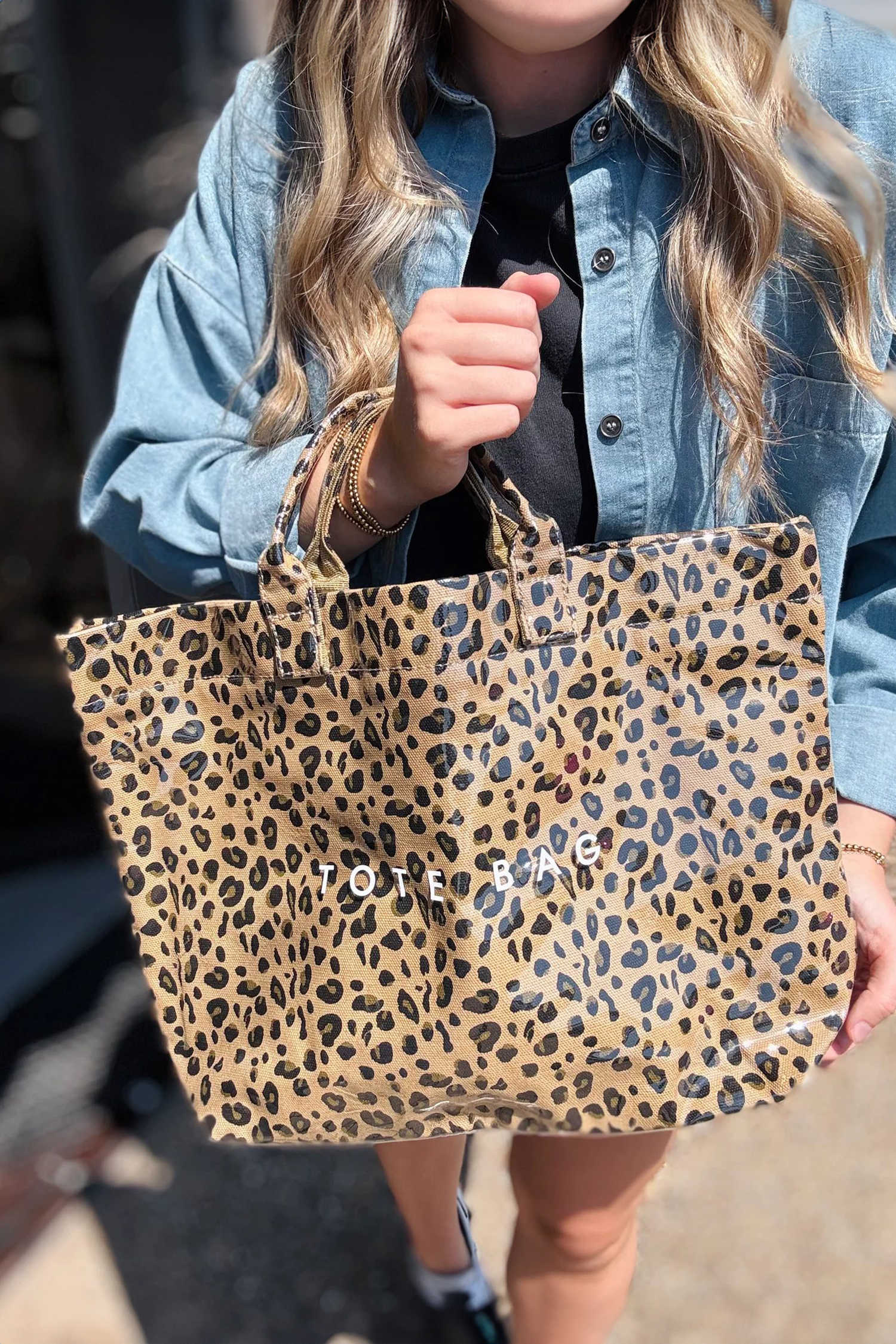 Brown Leopard PU Leather Water Proof Tote Bag