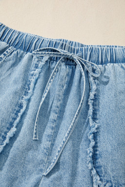 Myosotis Frayed Edge Casual Denim Shorts