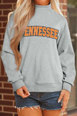 Gray TENNESSEE Mock Neck Pullover Sweatshirt