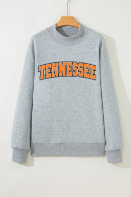 Gray TENNESSEE Mock Neck Pullover Sweatshirt