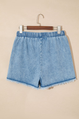 Myosotis Frayed Edge Casual Denim Shorts