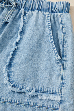 Myosotis Frayed Edge Casual Denim Shorts