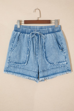 Myosotis Frayed Edge Casual Denim Shorts