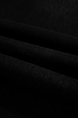 Black Frayed Cropped Straight Jeans