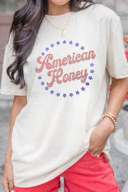 White American Honey Rhinestone Graphic Tee