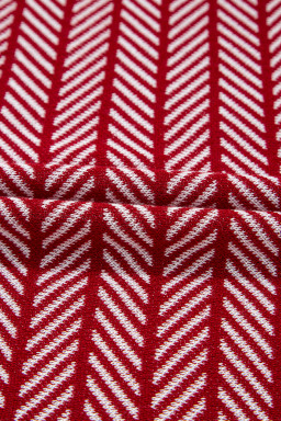 Red Stripe Contrast Trim Sleeveless Polo Collar Sweater