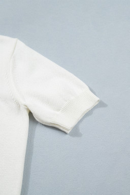 White Wild West Horse Head Printed Short Sleeve Sweater