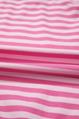 Pink Stripe Cap Sleeve Tee Elastic Waist Shorts 2pcs Outfit
