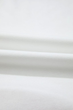 White Two-tone Color Block Patchwork Tee Drawstring Loose Pant Set