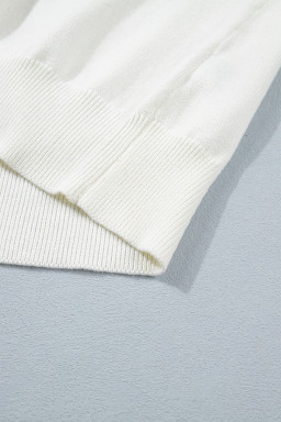 White Wild West Horse Head Printed Short Sleeve Sweater