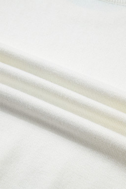 White Wild West Horse Head Printed Short Sleeve Sweater