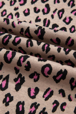Pink Leopard Print Casual Tee and Pants 2pcs Outfit