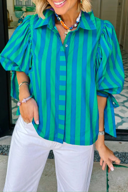Blue Stripe Blouses & Shirts