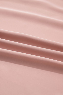 Light Pink Contrast Shirred Elastic Waist Short Sleeve Midi Dress