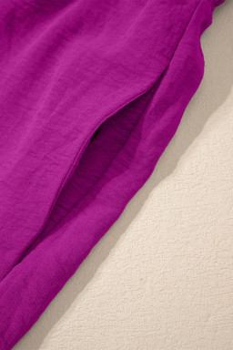 Purple Orchid Smocked Square Neck Sleeveless Jumpsuit with Pockets