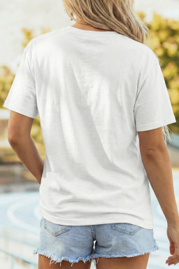 White Salty Moms Beach Club Short Sleeve Graphic Tee