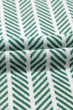 Green Stripe Contrast Trim Sleeveless Polo Collar Sweater