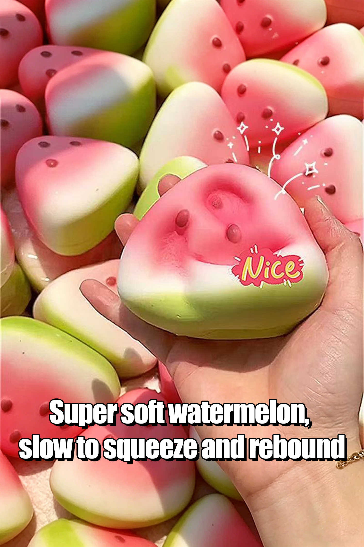 Coral Dainty Watermelon Slow Rising Stress Relief Squeeze Toy