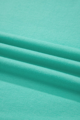 Mint Green Casual Plain Crew Neck Tee