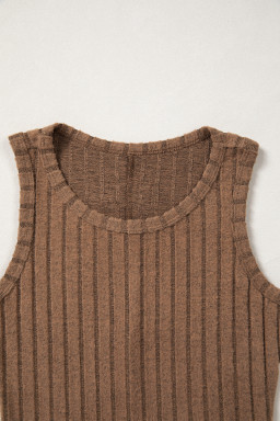 Camel Slim Ribbed Mineral Wash Tank Top