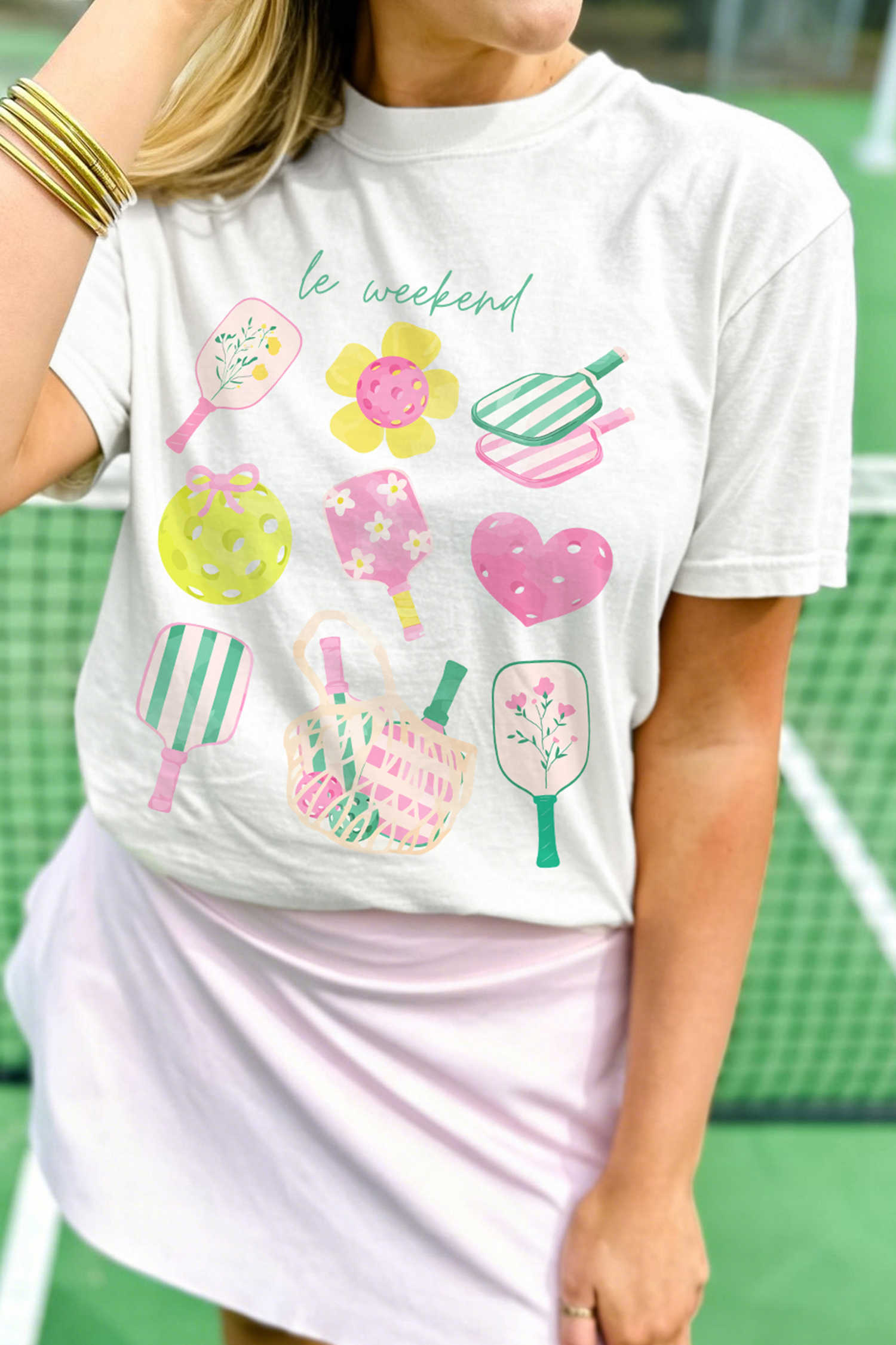 White le weekend Pickleball Graphic Tee