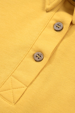 Banana Cream Loose Polo Tee Elastic Waist 2pcs Short Set
